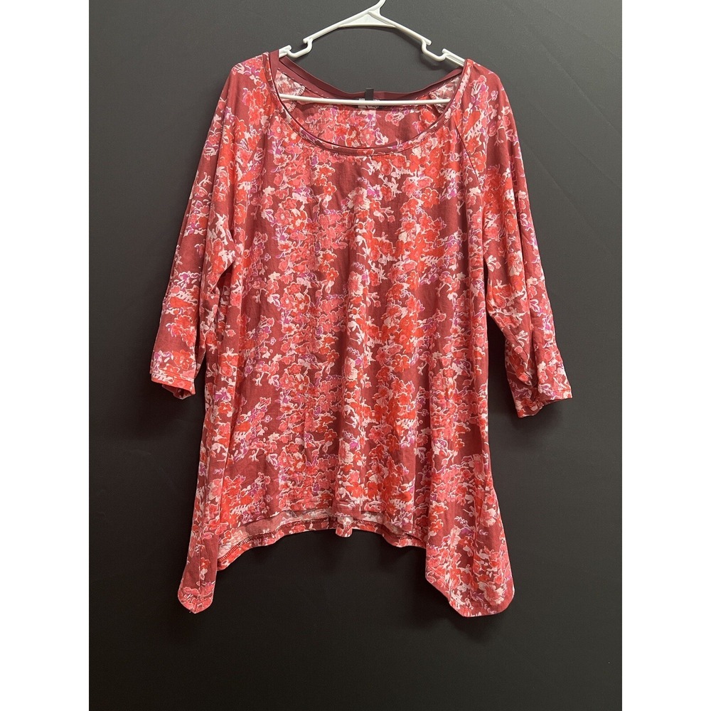 Argree Woman‎ Plus Sz 2X Tee Floral Casual Floral 3/4 Slv Printed